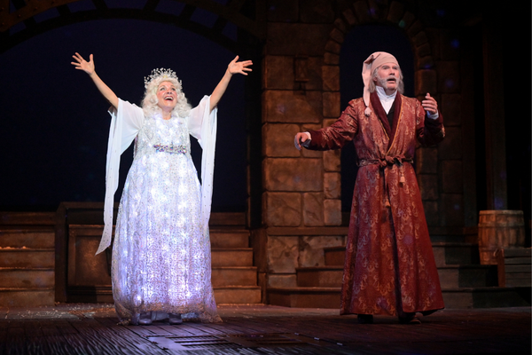 Kerri Shawn and Michael Ray Wisely in Center REP's A Christmas Carol 2021. Photo by Kevin Berne. 600 x 400