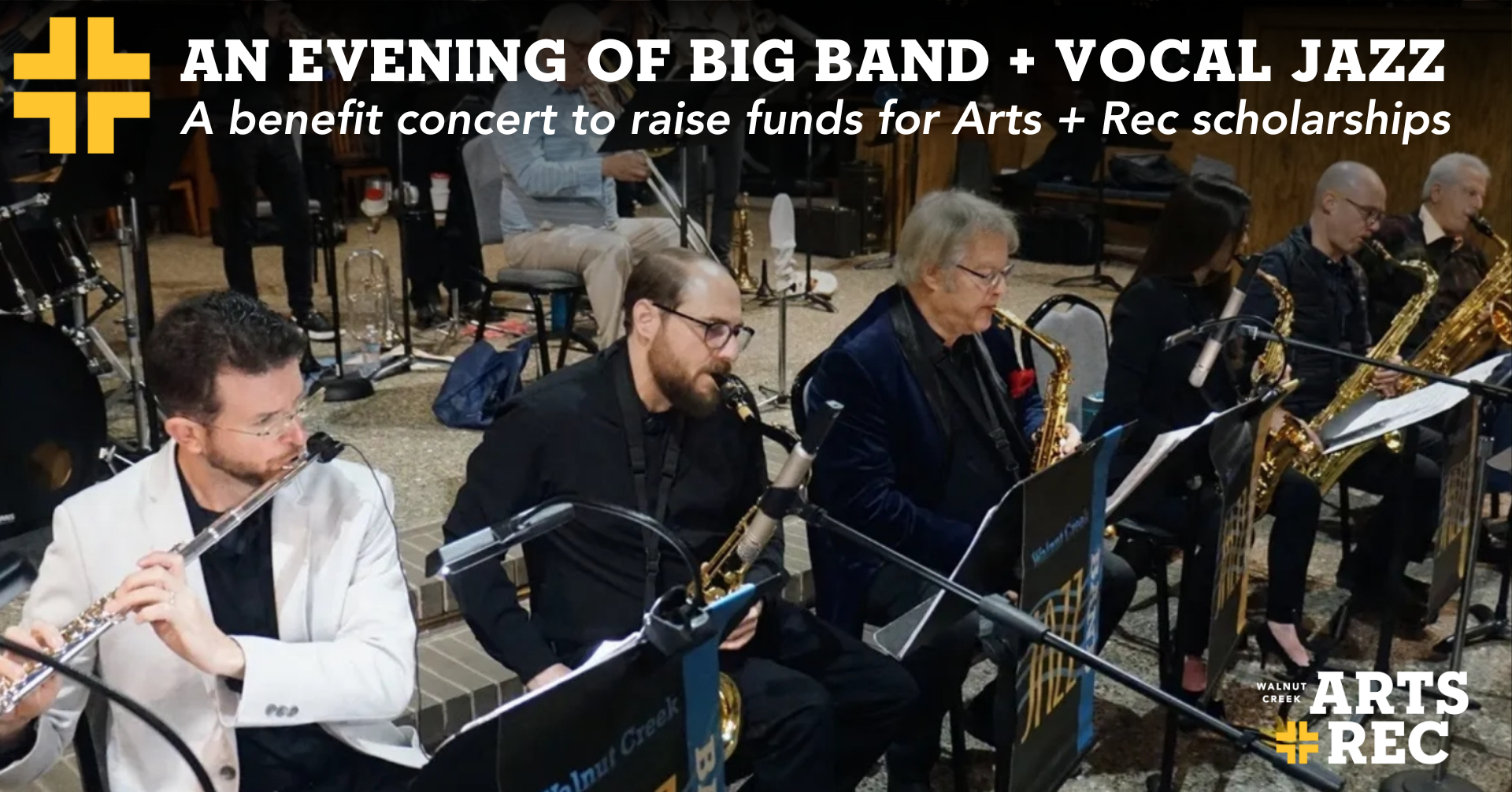 An Evening of Big Band and Vocal Jazz - Benefitting Scholarships for Arts + Rec! With Logo